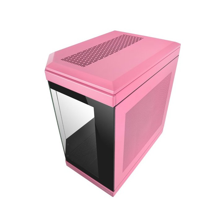 Caja Atx Semitorre Gaming Mars Gaming Mc3t Color Rosa Vista Panoramica 3 Paneles De Cristal Templado 3 Slots Pci Verticales U