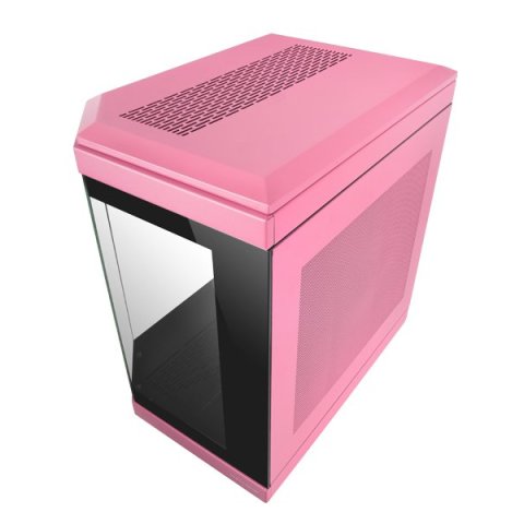 Caja Atx Semitorre Gaming Mars Gaming Mc3t Color Rosa Vista Panoramica 3 Paneles De Cristal Templado 3 Slots Pci Verticales U
