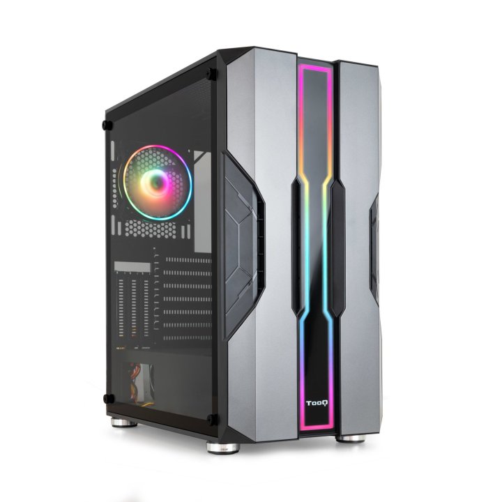 Caja Atx Semitorre Gaming Tooq Tqgcc103-b "nightcity" Negra Eatx atx micro Atx mini Tx Frontal Led Argb Ventana Lateral Crist