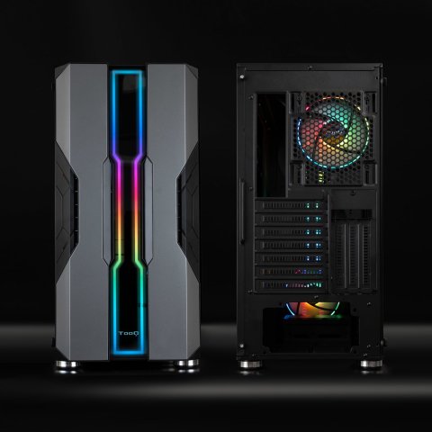 Caja Atx Semitorre Gaming Tooq Tqgcc103-b "nightcity" Negra Eatx atx micro Atx mini Tx Frontal Led Argb Ventana Lateral Crist