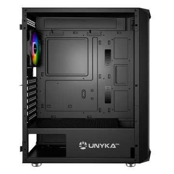 Caja Atx Semitorre Gaming Unyka Armor 3gen Usb Type C3.1 Color Negro Lateral De Cristal Templado Sin Fuente De Alimentacion 2