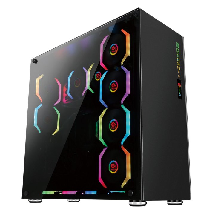 Caja Atx Semitorre Gaming Talius Avalon Cristal Templado 4fan Usb 3.0