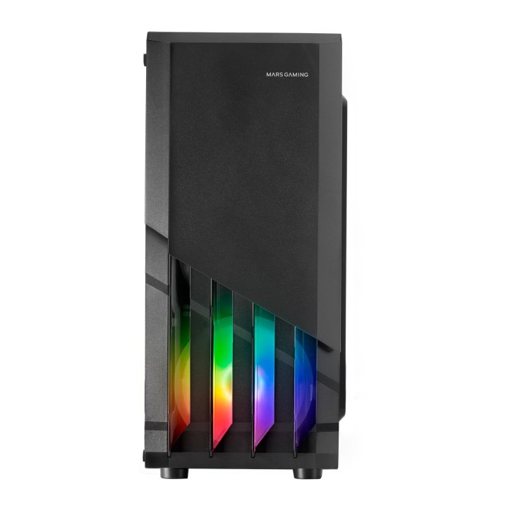 Caja Atx Semitorre Gaming Mars Gaming Mc-x2 Black Frontal En Acero Ventiladores Frgb Sin Fuente De Alimentacion