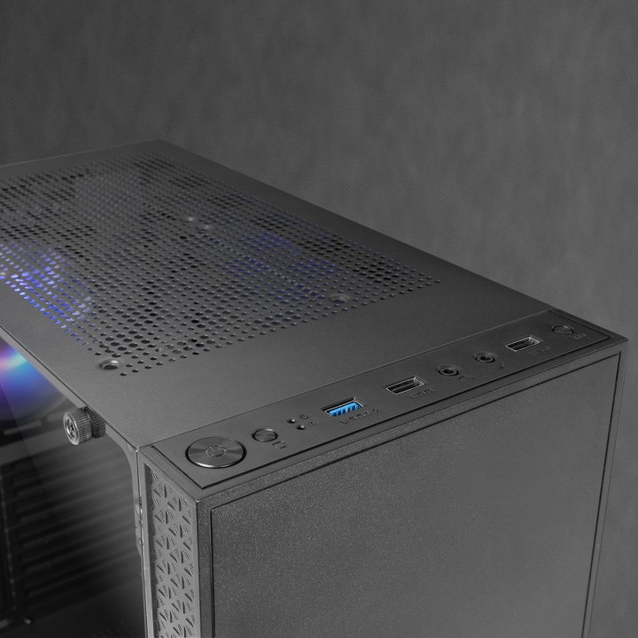 Caja Atx Semitorre Gaming Mars Gaming Mc-u3 Xl Black Frontal Argb Con Ventilador Trasero Sincronizado Lateral Cristal Templad