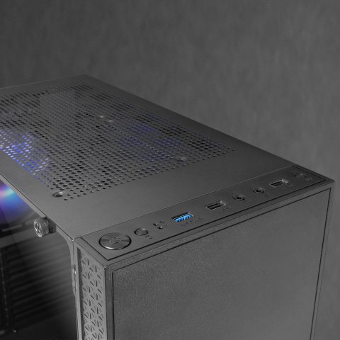 Caja Atx Semitorre Gaming Mars Gaming Mc-u3 Xl Black Frontal Argb Con Ventilador Trasero Sincronizado Lateral Cristal Templad