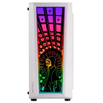 Caja Atx Semitorre Gaming Mars Gaming Mc-art White Lateral Y Frontal Personalizable Con Iluminacion Rgb Sin Fuente De Aliment 2