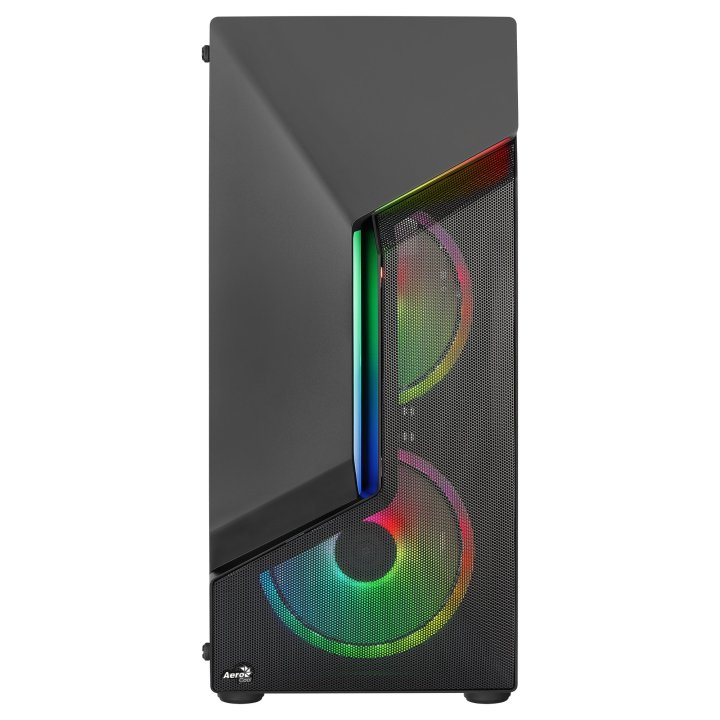 Caja Atx Semitorre Gaming Aerocool Scape Black V3 Frontal Con Linea Argb Incluye 3 Ventiladores Argb 2x140mm 1x120mm Trasero 