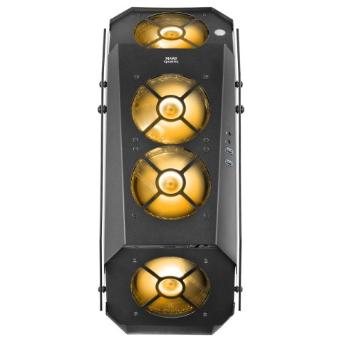 Caja Atx Semitorre Gaming Mars Gaming Mc51 Black Diseño Extremo 5 Ventiladores 120mm Chroma Rgb Laterales De Cristal Templado