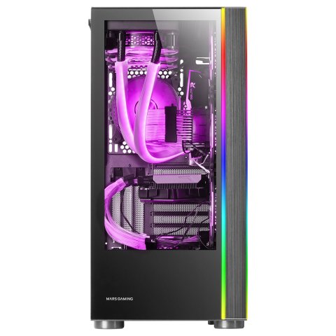 Caja E-atx Torre Gaming Mars Gaming Mc-ult Xxl Black Frontal Y Lateral De Cristal Templado Sin Fuente De Alimentacion