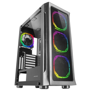 Caja E-atx Torre Gaming Mars Gaming Mc-neo Black Premium 4 Ventiladores Argb Frontal Y Lateral De Cristal Templado Sin Fuente