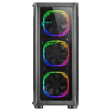 Caja E-atx Torre Gaming Mars Gaming Mc-neo Black Premium 4 Ventiladores Argb Frontal Y Lateral De Cristal Templado Sin Fuente 2