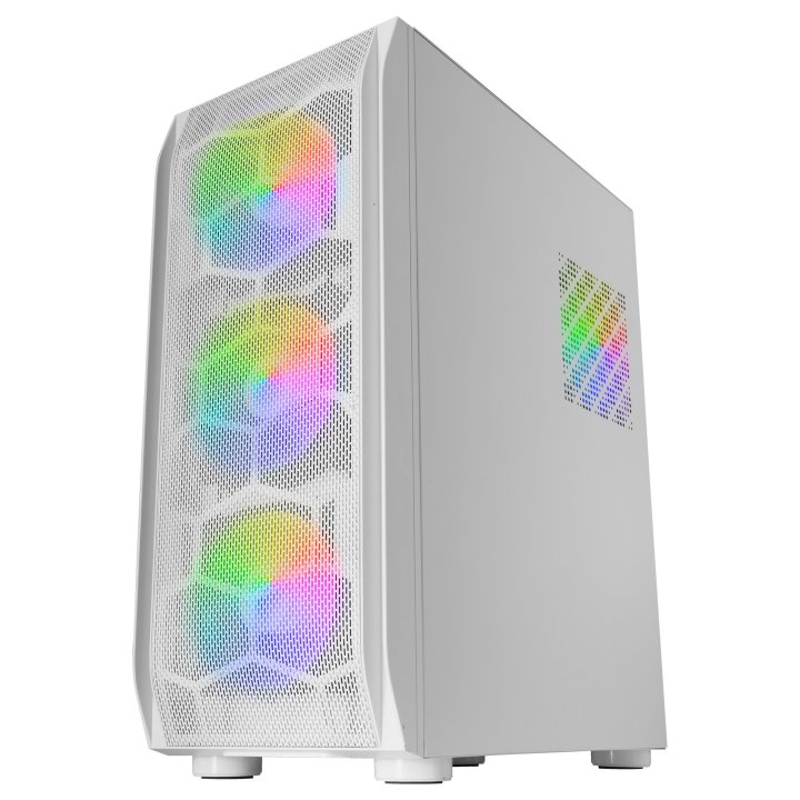 Caja E-atx Torre Gaming Mars Gaming Mc-kx Xxl White Lateral Cristal Templado Frontal Mesh Incluye 5 Ventiladores Argb Sin Fue