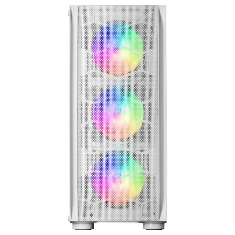 Caja E-atx Torre Gaming Mars Gaming Mc-kx Xxl White Lateral Cristal Templado Frontal Mesh Incluye 5 Ventiladores Argb Sin Fue