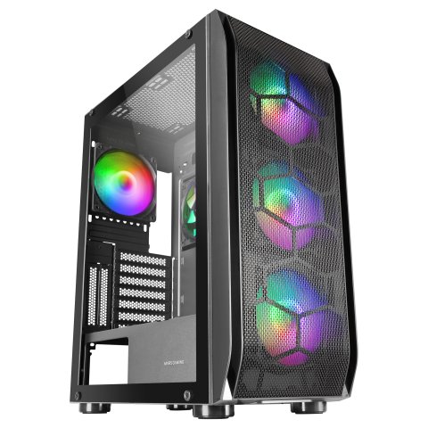Caja E-atx Torre Gaming Mars Gaming Mc-kx Xxl Black Lateral Cristal Templado Frontal Mesh Incluye 5 Ventiladores Argb Sin Fue
