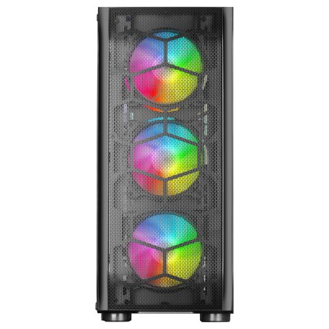 Caja E-atx Torre Gaming Mars Gaming Mc-kx Xxl Black Lateral Cristal Templado Frontal Mesh Incluye 5 Ventiladores Argb Sin Fue
