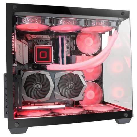 Caja E-atx Torre Gaming Mars Gaming Mcv4 Black Xxl Premium Custom Doble Ventana De Cristal Templado Continuo Sin Fuente De Al