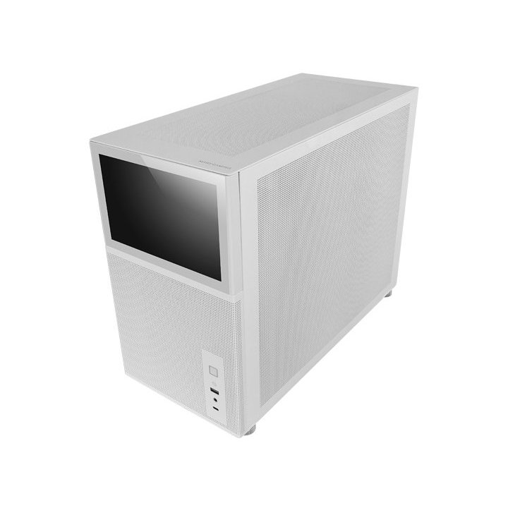 Caja Microatx Gaming Mars Gaming Mc-lcd Blanca Con Pantalla Ips 8" Mini Hdmi Ventana Lateral Cristal Templado