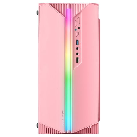 Caja Microatx Gaming Mars Gaming Mc-s1 Rosa Frontal Argb Ventilador Traser Frgb Ventana Lateral Sin Fuente De Alimentacion