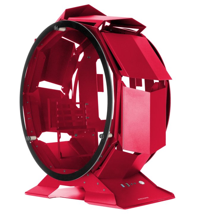 Caja Microatx Gaming Mars Gaming Mcorb Red Diseño Esferico Extremo Premium Doble Ventana De Cristal Templado Sin Fuente De Al