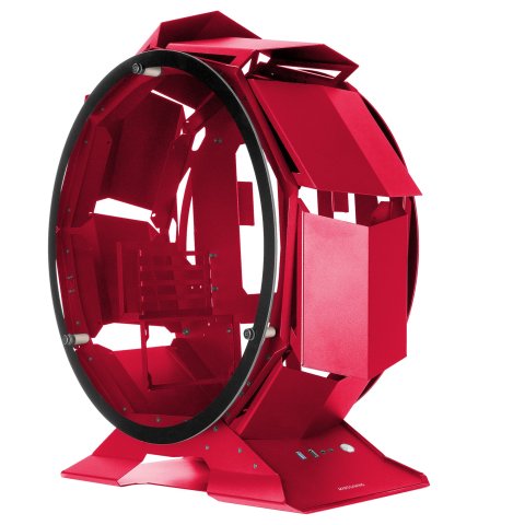Caja Microatx Gaming Mars Gaming Mcorb Red Diseño Esferico Extremo Premium Doble Ventana De Cristal Templado Sin Fuente De Al