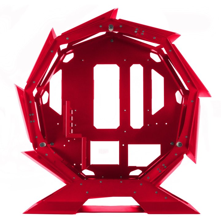 Caja Microatx Gaming Mars Gaming Mcorb Red Diseño Esferico Extremo Premium Doble Ventana De Cristal Templado Sin Fuente De Al