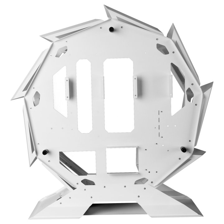 Caja Microatx Gaming Mars Gaming Mcorb White Diseño Esferico Extremo Premium Doble Ventana De Cristal Templado Sin Fuente De 