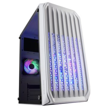 Caja Microatx Gaming Mars Gaming Mc-s2 White Frontal Con Ventilador Frgb Ventana Lateral Sin Fuente De Alimentacion