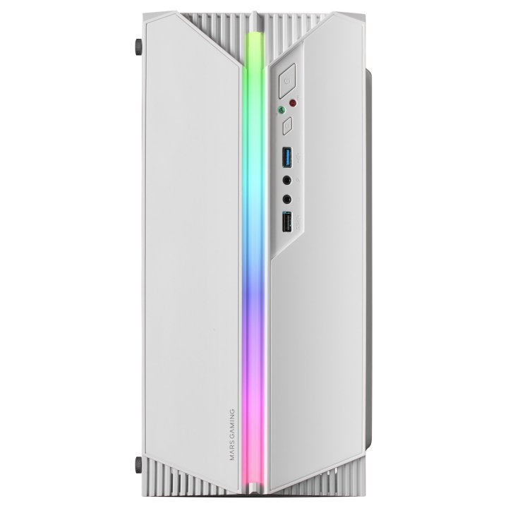 Caja Microatx Gaming Mars Gaming Mc-s1 White Frontal Argb Ventilador Traser Frgb Ventana Lateral Sin Fuente De Alimentacion