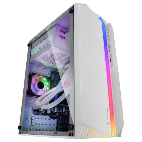 Caja Microatx Gaming Mars Gaming Mc-s1 White Frontal Argb Ventilador Traser Frgb Ventana Lateral Sin Fuente De Alimentacion