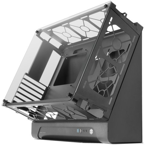 Caja Microatx Gaming Mars Gaming Mcb Black Diseño Custom Premium Sistema Modular Sin Fuente De Alimentacion