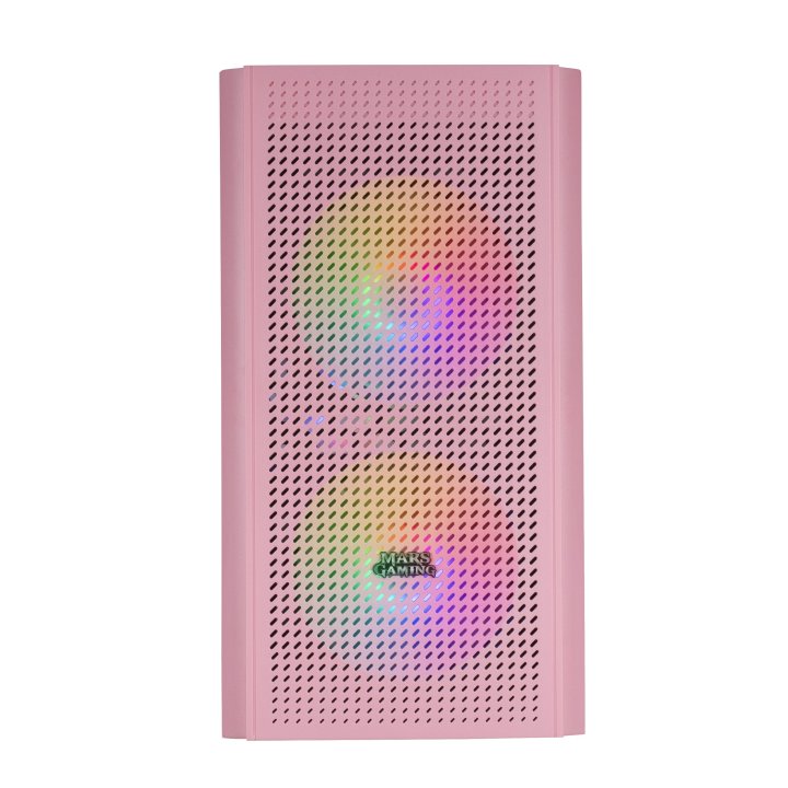 Caja Microatx Gaming Mars Gaming Mc300 Pink Frontal Mesh 3xventiladores 120mm Rgb Lateral De Cristal Templado Sin Fuente De A