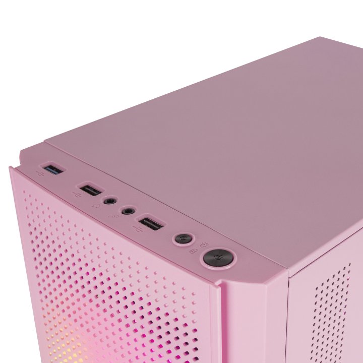 Caja Microatx Gaming Mars Gaming Mc300 Pink Frontal Mesh 3xventiladores 120mm Rgb Lateral De Cristal Templado Sin Fuente De A