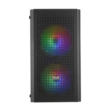 Caja Microatx Gaming Mars Gaming Mc300 Black Frontal Mesh 3xventiladores 120mm Rgb Lateral De Cristal Templado Sin Fuente De  2
