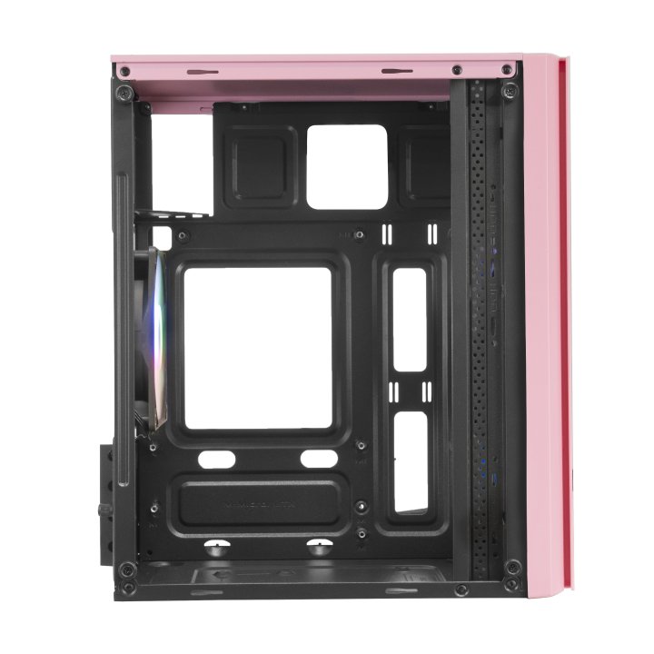 Caja Microatx Gaming Mars Gaming Mc300 Pink Frontal Mesh 3xventiladores 120mm Rgb Lateral De Cristal Templado Sin Fuente De A