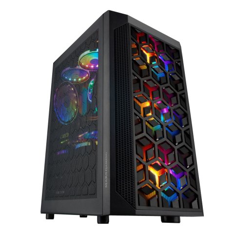 Caja Microatx Gaming Mars Gaming Mcmesh Black Diseño Compacto Frontal Mesh Con 3 Ventiladores De 120mm Ventalas Laterales Dis