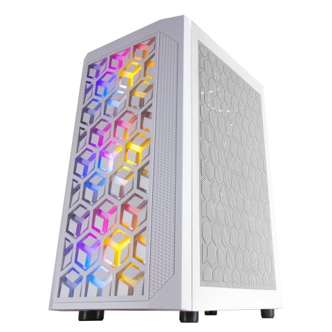 Caja Microatx Gaming Mars Gaming Mcmesh White Diseño Compacto Frontal Mesh Con 3 Ventiladores De 120mm Ventalas Laterales Dis