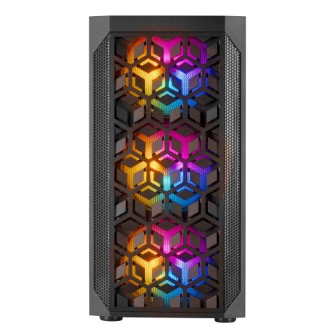 Caja Microatx Gaming Mars Gaming Mcmesh Black Diseño Compacto Frontal Mesh Con 3 Ventiladores De 120mm Ventalas Laterales Dis