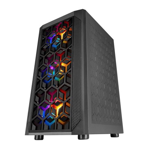 Caja Microatx Gaming Mars Gaming Mcmesh Black Diseño Compacto Frontal Mesh Con 3 Ventiladores De 120mm Ventalas Laterales Dis