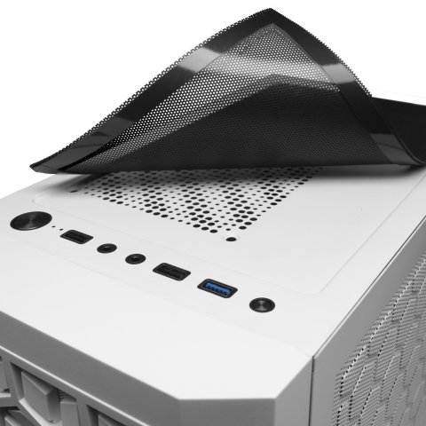 Caja Microatx Gaming Mars Gaming Mcmesh White Diseño Compacto Frontal Mesh Con 3 Ventiladores De 120mm Ventalas Laterales Dis