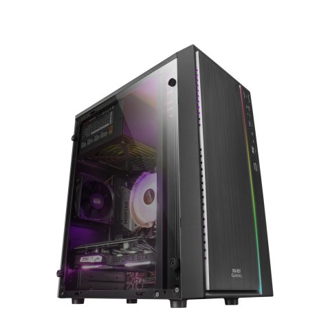 Caja Microatx Gaming Mars Gaming Mcm Black Frontal Linea Rgb Ventana Lateral Total Usb3.0 + Usb 2.0 Sin Fuente De Alimentacio