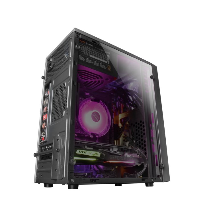 Caja Microatx Gaming Mars Gaming Mcm Black Frontal Linea Rgb Ventana Lateral Total Usb3.0 + Usb 2.0 Sin Fuente De Alimentacio