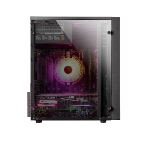 Caja Microatx Gaming Mars Gaming Mcm Black Frontal Linea Rgb Ventana Lateral Total Usb3.0 + Usb 2.0 Sin Fuente De Alimentacio