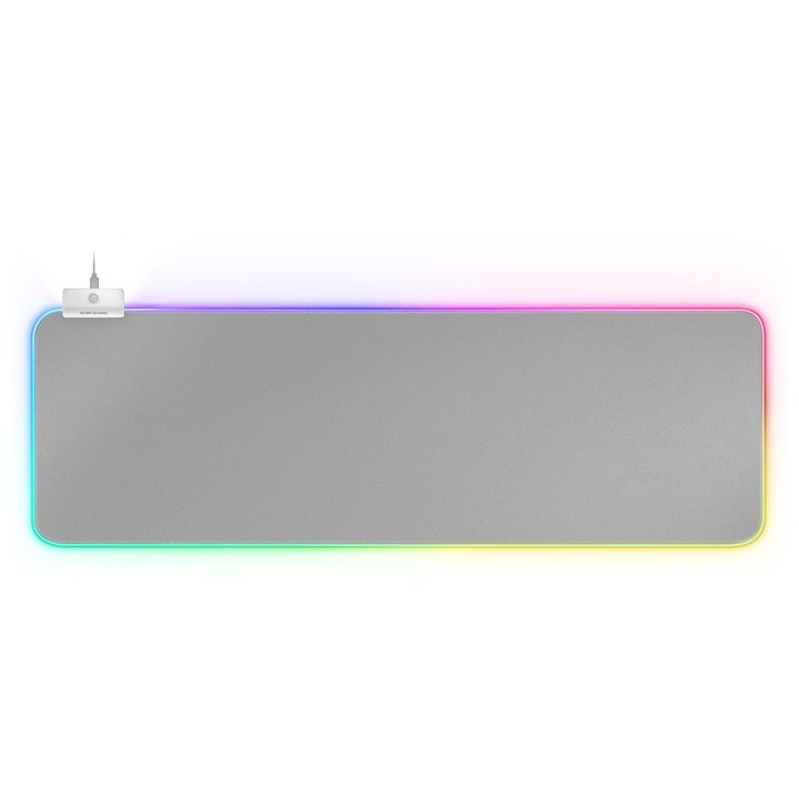 Alfombrilla Mars Gaming Mmprgb2s Silver Iluminacion Rgb En Contorno Tamaño Xxl 800x300mm 4mm Integra Hub 2xusb 2.0