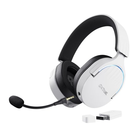 Headset Bluetooth Trust Gaming Fayzo Gxt 491 Blanco 25304 Bt Y Usb 2.4ghz Microfono Desmontable Y Flexible Carga Usb-c Contro