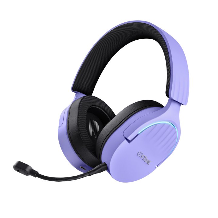 Headset Bluetooth Trust Gaming Fayzo Gxt 491 Lila 25305 Bt Y Usb 2.4ghz Microfono Desmontable Y Flexible Carga Usb-c Controle