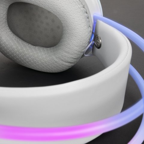 Headset Mars Gaming Mh-glow White Jack 3.5mm Y Alimentacion Por Usb Iluminacion 360º Chroma En Diadema Y Auriculares Sonido U