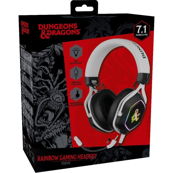 Headset Konix Dungeons And Dragons 7.1 Rainbow Micro Flexible Multiplataforma Kx-dnd-gh-rbw-pc