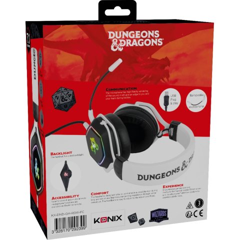 Headset Konix Dungeons And Dragons 7.1 Rainbow Micro Flexible Multiplataforma Kx-dnd-gh-rbw-pc
