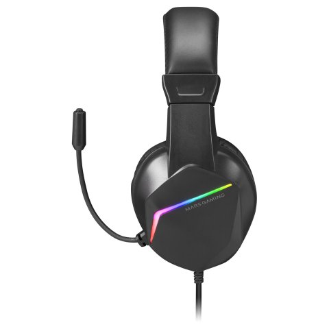 Headset Mars Gaming Mh122 Black Ultra Ligeros 184g Drivers De Neodimo 50mm Microfono Flexible Jack 3.5mm Simple Y Doble Ilumi