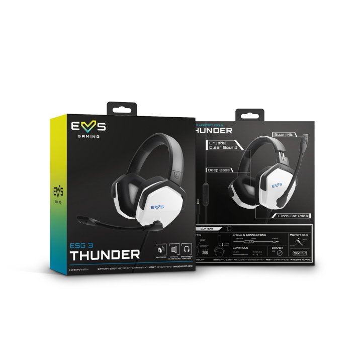 Headset Gaming Energy Sistem Esg 3 White Thunder Deep Bass Almohadillas Transpirables Microfono Boom Mic